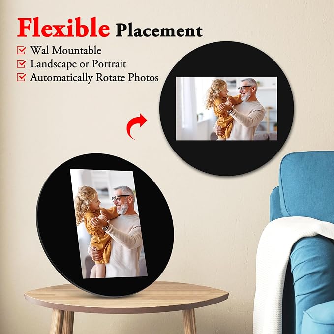 SAMMIX Digital Picture Frame 10.1 Inch WiFi Digital Photo Frame, IPS HD Touch Screen, 32GB Storage, Slideshow, Easy to Share Photos and Video via Uhale APP, Gift for Family
