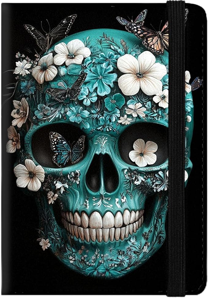 Passport Holder Wallet Cover Case,RFID Blocking Passport Cover,Large Capacity Travel Wallet with Multi Card Slots (Skulls and Butterflies)