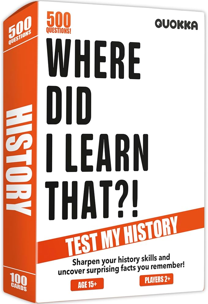 Trivia Card Games for Adults — Family Board Games for Teens and Adults | 500 History Questions Trivia Cards with Answers – Fun Party Game for Family Game Night