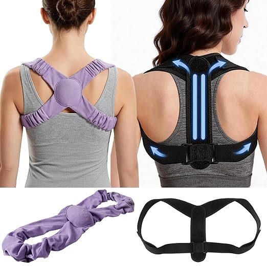 2PCS Posture Corrector Set,Nighttime Posture Brace Sleeping and Adjustable Back Straps For Posture,Unisex,Provides Soft and Comfortable Back Support,Effectively Relieves Pain