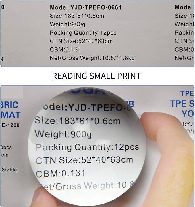 Dandelion 6X Dome/Paperweight Magnifier w/Pouch Table Magnifying | Diameter 2.5 inches,magnifying glass paperweight,reading magnifier for books,Suitable for viewing maps, blueprints