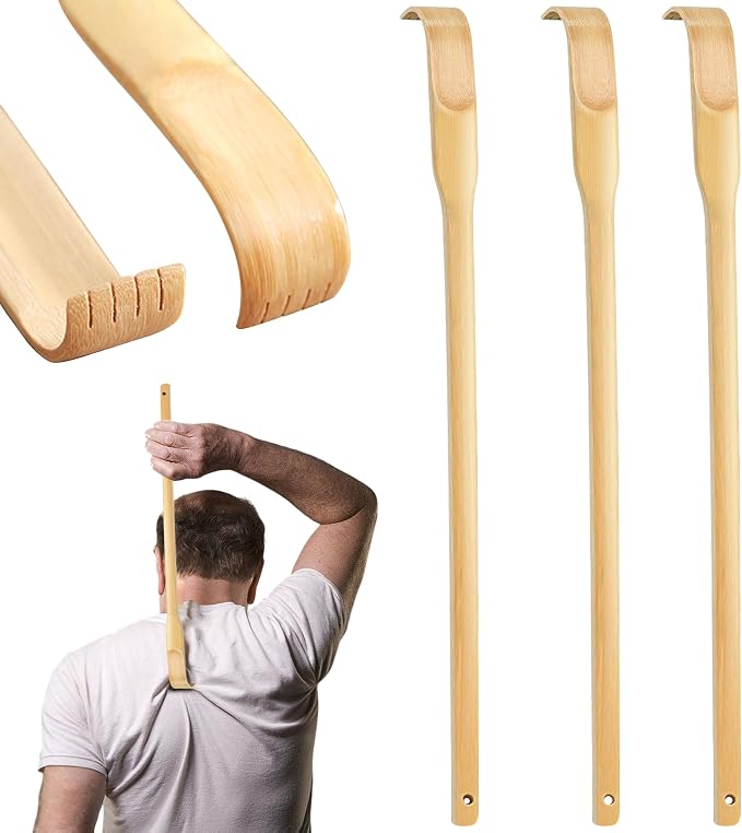 3 Pcs Bamboo Back Scratcher Bamboo Back Scratchers 17 Inch Long Handle Back Scratchers for Adults Men Women (16.5 inches)