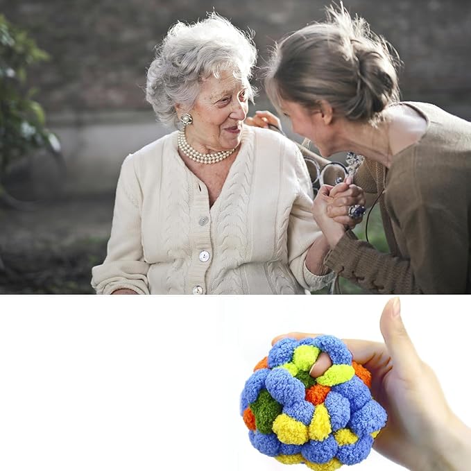 Fidget Ball for Alzheimer Dementia Patients Relief and Anxiety Relief Sensory for Autism Special Needs and Elderly Stretch and Squeeze Skin Pickers ADHD OCD (4colors)
