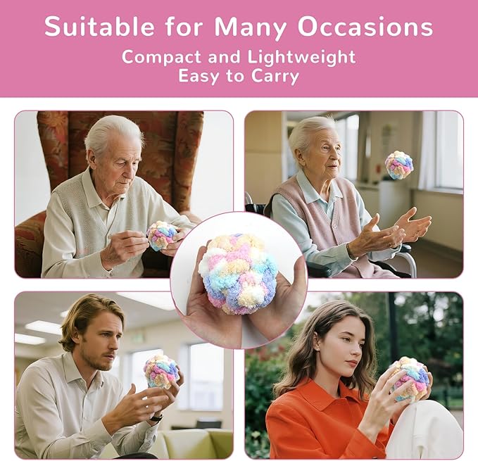 Sensory Ball for Anxiety Relief and Alzheimer's Dementia - Squeezeable Fidget Ball for Alzheimer's Dementia, Autism, ADHD, Bouncy Ball for Skin Pickers and Special Needs (Colorful)