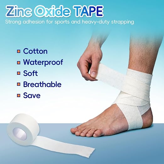 Medical Tape Variety Pack 3 Rolls PE,Non-Woven,Cotton Tape | Hypoallergenic latex-free tape; breathable waterproof; for sensitive skin, first aid & sports wrapping ﻿
