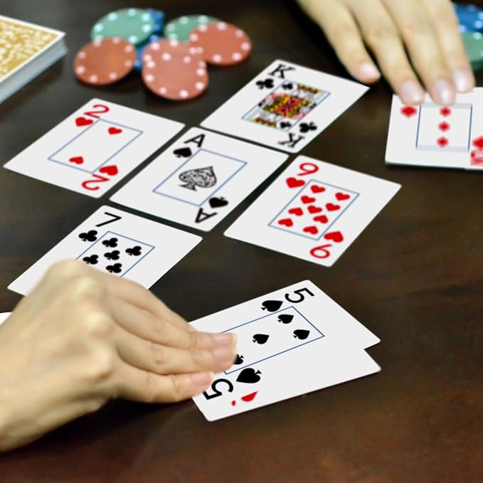 Playing Cards,Deck of Cards 2 Pack,Poker Cards Set,Jumbo Large Print Playing Cards for Adults Seniors,Card Games for Family Game Night Party Casino Magic (Gold)