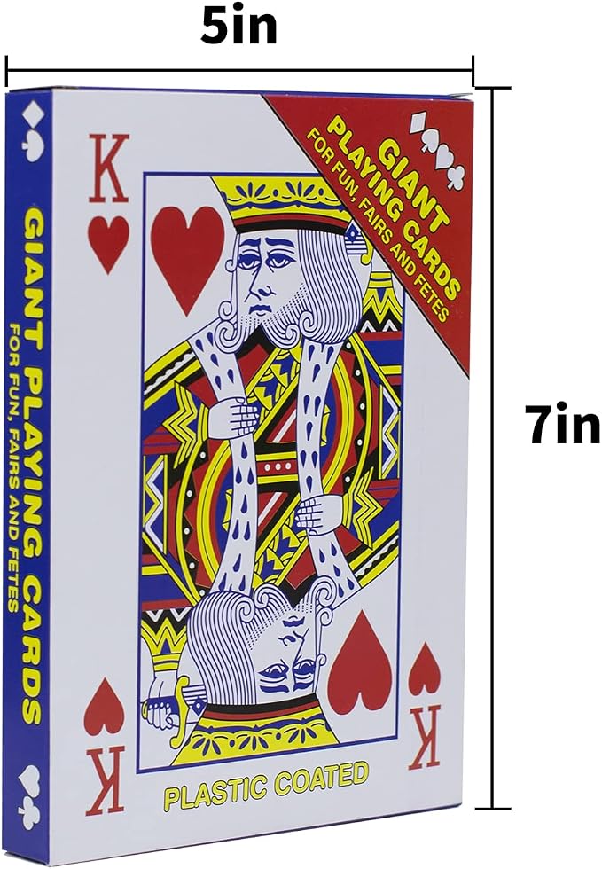 SUUJI Large Playing Cards Jumbo Deck, 5x7 Inch Giant Poker Super Big Game Card Set Oversized Bridge Playing Cards Huge Magic Poker for Family Party Fun