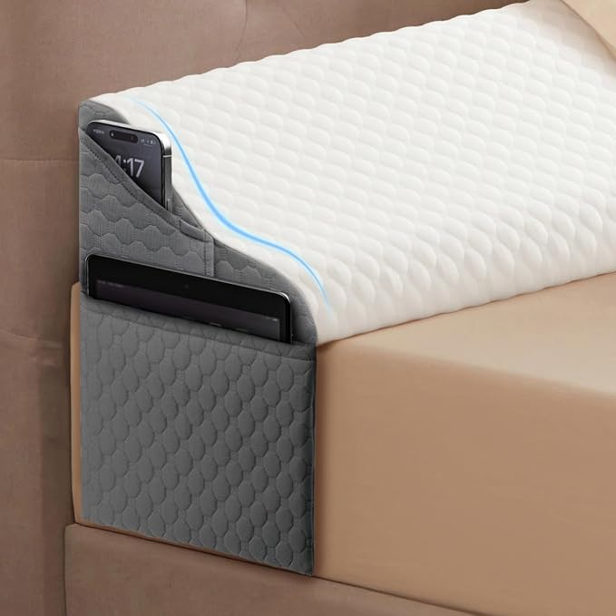 Simpledad Queen Size Wedge Pillow Headboard for Bed Gap Filler, Bed Wedge Pillow for Headboard Gap (0-8") Ergonomic Mattress Wedge Gap Filler for Stop Pillows, Phones & Items Falling Down(60"X10"X6")