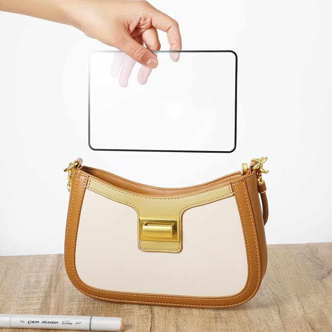 6 Pcs Page Magnifying Sheet 3X Clear Lightweight Magnifier Flat Plastic Optical Fresnel Lens Handy Card Size Magnifier Bookmark for Seniors Reading Small Prints People with Low Vision