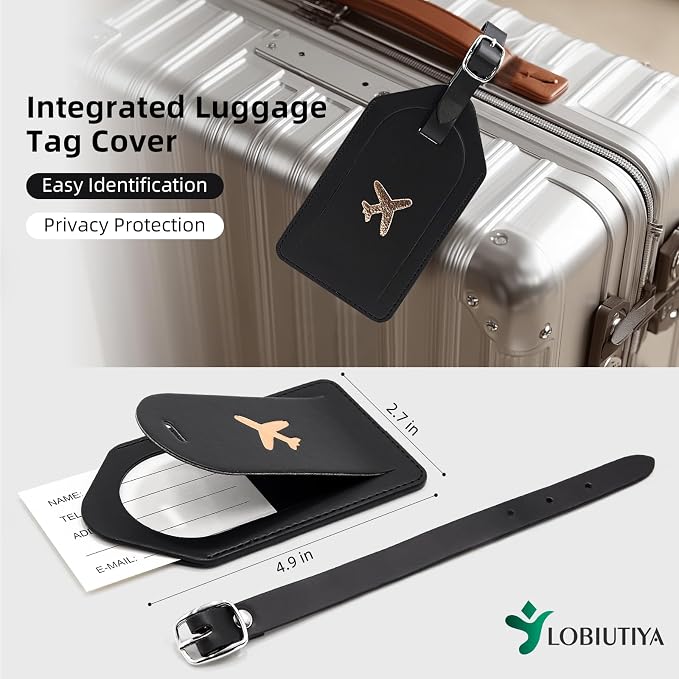 Passport Holder For Travel with Slot for AirTag & Luggage Tag Cover – RFID Blocking Travel Passport Wallet for Women/Men/Family | PU Leather Passport Case with Extra Money Pocket, Black