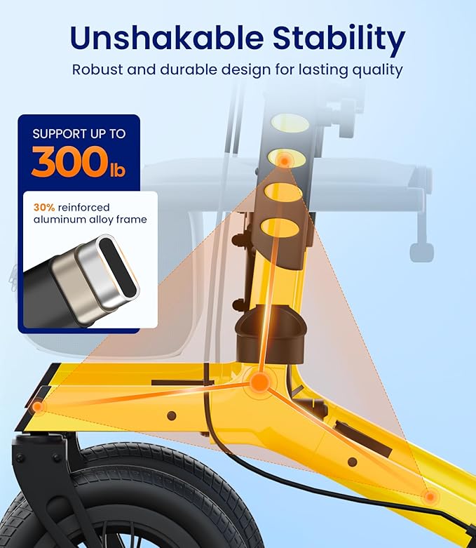 VOCIC Walker with Seat for Seniors, Z57 Outdoor Rollator Walker with 12" All Terrain Big Wheels, 7-Level Adjustable Height Rolling Walker with Safety Brakes, Storage Bag, Cup Holder