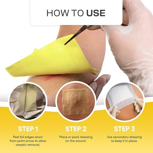 AWD Medical Xeroform Petrolatum Dressing - Non-Adhering Gauze Pad - Fine Mesh Gauze Patch Sterile - Healthcare Supplies for Wound Care, Burns, Lacerations, & Skin Grafts Aide (Box of 25) (2"x2")