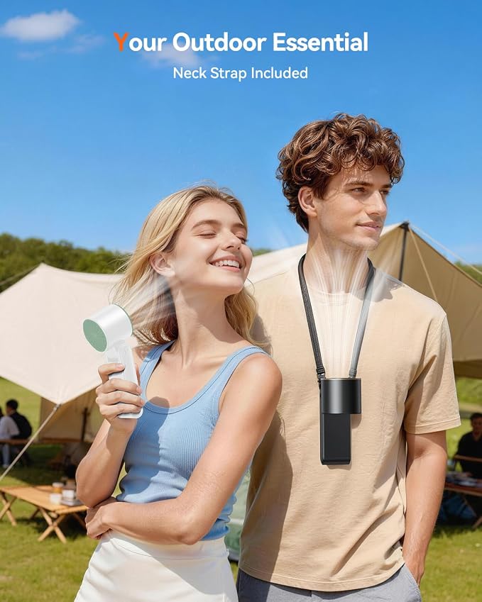 Portable Handheld Turbo Fan, 199 Gear Speed, 24 Hs Cooling Time, 5500mAh Rechargeable Mini Personal Hand Fan, Foldable Design, Travel Essentials, Beach Vacation, Gifts for Women, Men,White