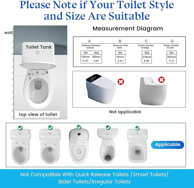 Toilet Safety Rails for Seniors, Adjustable Armrest, Space Saving, Stylish and Durable, Anti Slip and Anti Fall, Suitable for Elderly, Disabled, Pregnant Women with Armrest Toilet Safety Rail