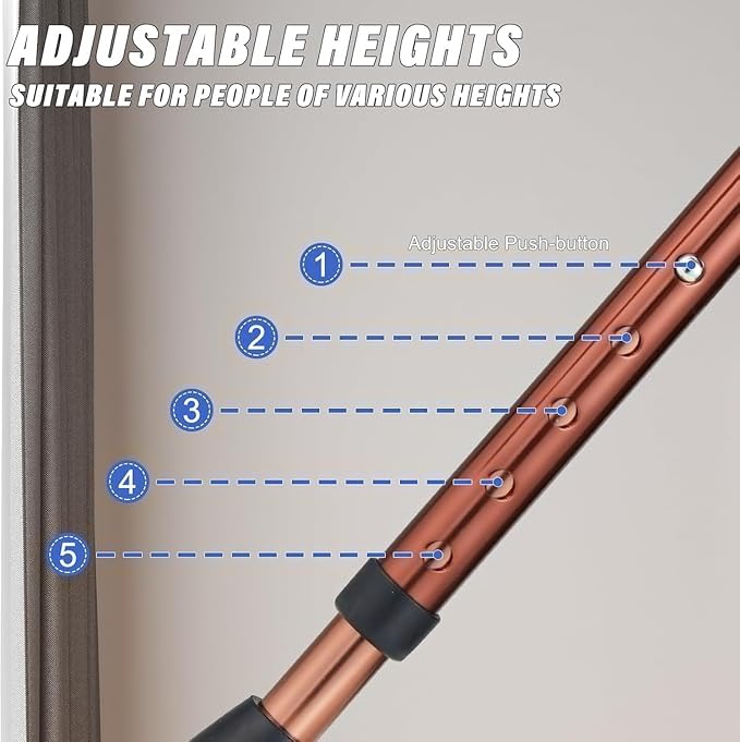 Folding Cane Seat Combo 400 lbs Capacity Portable Cane Stool Handy Folding Crutch Chair Seat 3 Legs Height Adjustable Heavy Duty Thick Aluminum Walking Stick Tall Unisex for Elderly Travelon Blue