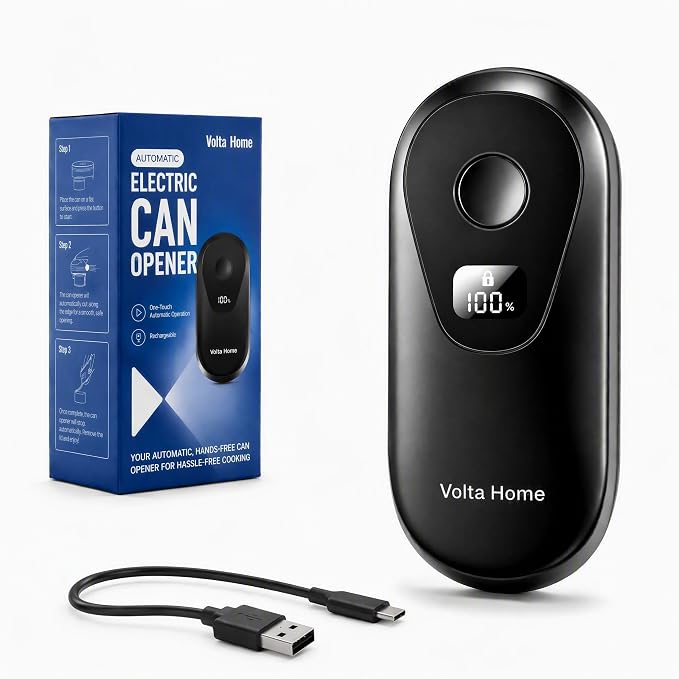 Electric Can Opener for Seniors, Arthritis & Weak Hands | Automatic Can Opener with Intelligent Auto Stop, Smooth Edge, LCD Battery Display, Child Lock, USB-C Rechargeable