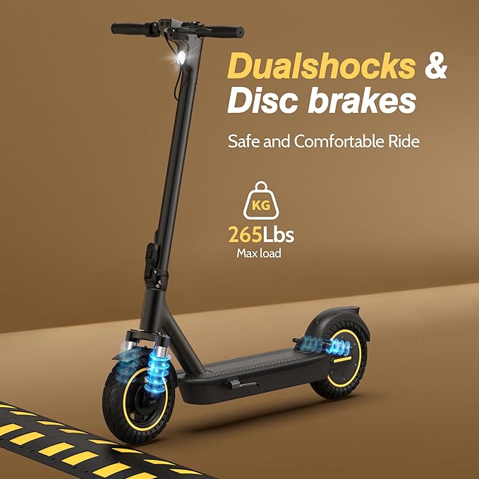 MAXSHOT Electric Scooter Adults, Foldable Electric Scooter with Seat & Basket, 750W Peak Motor, 48V 10.4Ah Battery, 14" Tires, Vicont APP Control, Dual Suspension, Electronic Lock