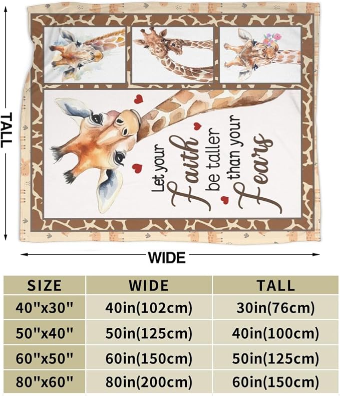 Giraffe Blanket Soft Cozy Cute Giraffe Throw Blanket Warm Giraffe Flannel Fleece Plush Blanket Stuff Animal Decor Blanket Gifts for Lover Kids Girls Boys Women Adults Bed Travel 50"x60"