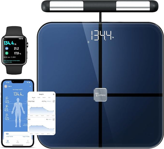 Body Health Pod Scale, Scale with Apple Watch Sync, 8-Electrode Body Composition Analyzer 29 Metrics, Body Fat Muscle Mass Visceral Fat Segmental Analysis BMI, FSA&HSA Eligible, Multi-User