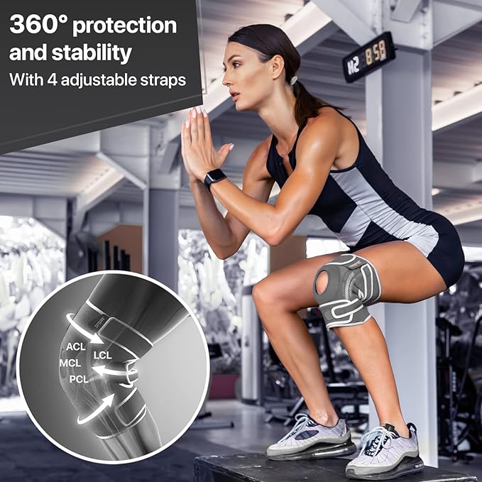 DR. BRACE ELITE Knee Brace with Side Stabilizers & Patella Gel Pads for Maximum Knee Pain Support and fast recovery for men and women-Please Check How To Size Video (Moon, Medium)