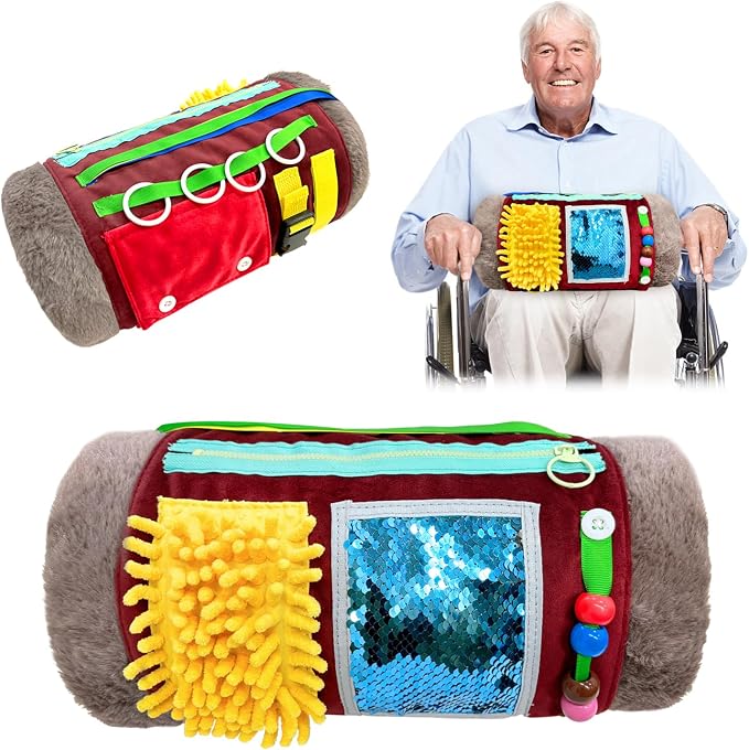 Fidget Blanket and Muff for Adults with Dementia, Alzheimers Dementia Activities Products for Seniors and Elderly, Gift Game and Sensory Fidget Blanket for Alzheimer’s or Dementia