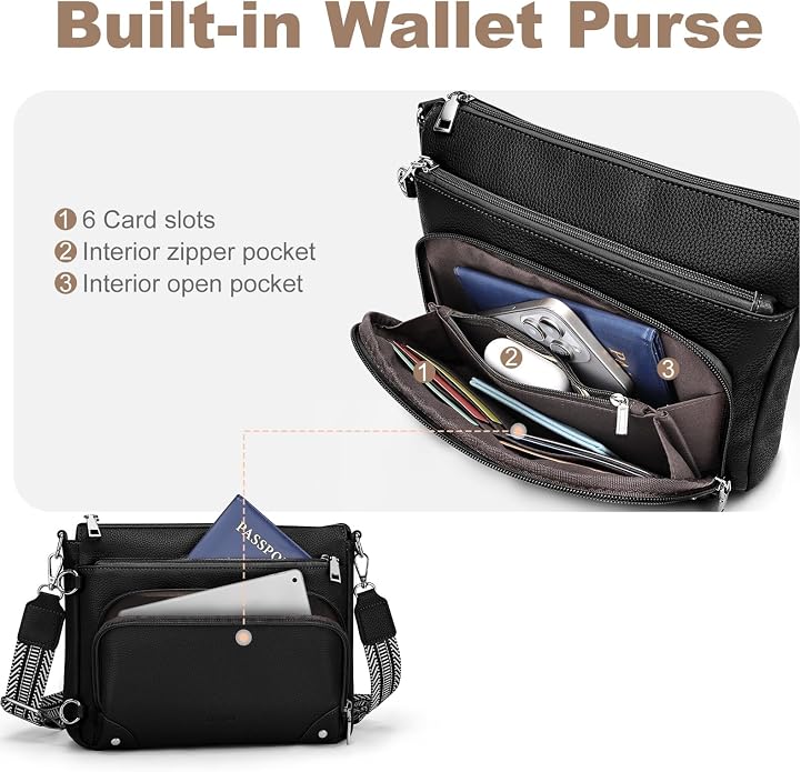 Anti-Theft Crossbody Purse for Women Travel Shoulder Bag