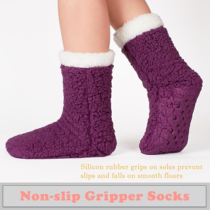 cosyone1997 Women's Fuzzy Slipper Socks with Non-slip Grippers, Cozy & Unique Gifts