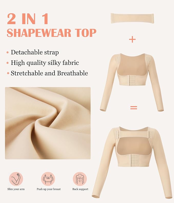 LANCS Women Upper Arm Shaper Post Surgical Compression Sleeves Slimmer Tops | Posture Corrector Vest Shapewear