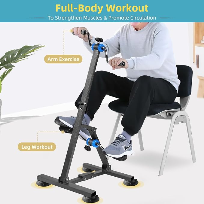 Arm and Leg Exercise Pedal Machine for Seniors, Seated Rehabilitation Bike for Physical Therapy, Elderly Stroke Recovery & Mobility Training Equipment