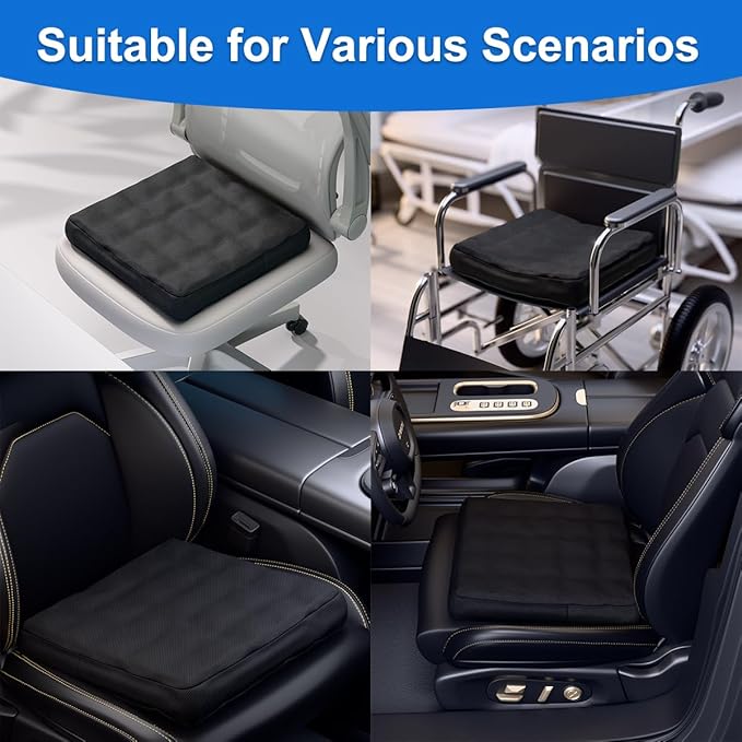 17x17 Inch Inflatable Wheelchair Cushion for Pressure Sores on Buttocks - Pressure Relief Air Seat Cushion Ideal for Seniors, Elderly & Wheelchair Users