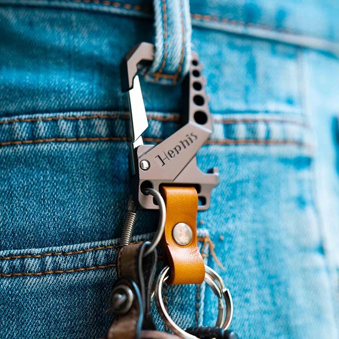 Skull Heavy Duty Key Chain,Car Emergency Escape Tool, Seat belt Cutter,Bottle Opener,Carabiner Car Key Chains