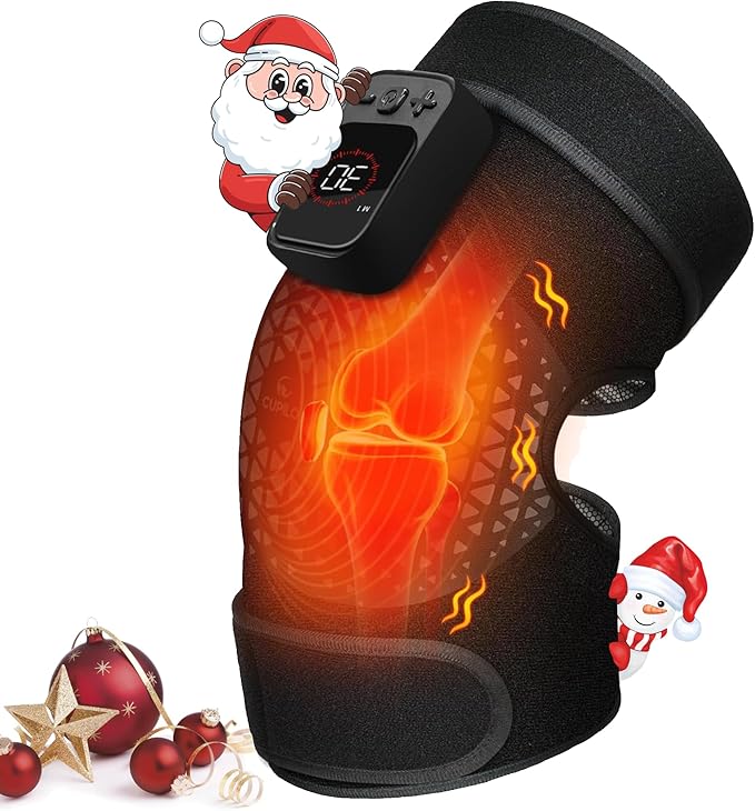 Portable Knee Massager for Pain Relief & Arthritis [2026 Upgraded] - Cordless Electric Knee Brace with Heat, Vibration, Auto-Off Timer, Knee Warmers Wrap for Birthday Gifts for Men Women