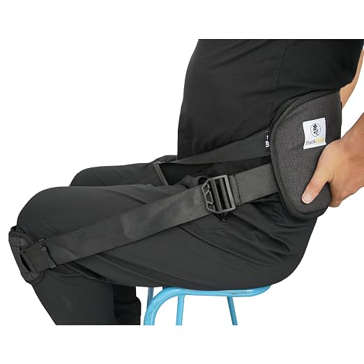 Melo Support belt for better back whole day Lower Back Support Belt -Posture Correcting Harness & Relieve Sciatica, Keeps Back Straight While Seated, Suitable in Office or At Home or Outdoors（Black）
