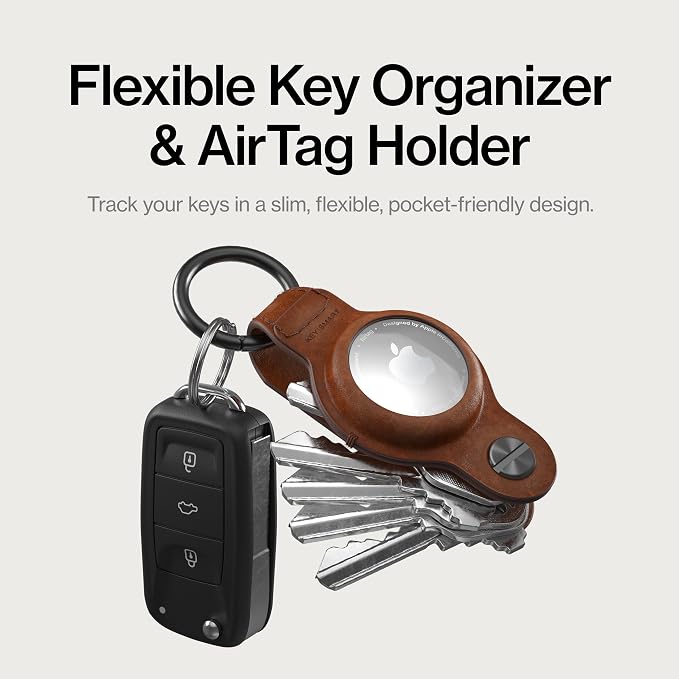 KeySmart Air - Premium Keychain Key Holder Compatible with Apple AirTag, 5 Key Organizer Keychain, Air Tags Not Included