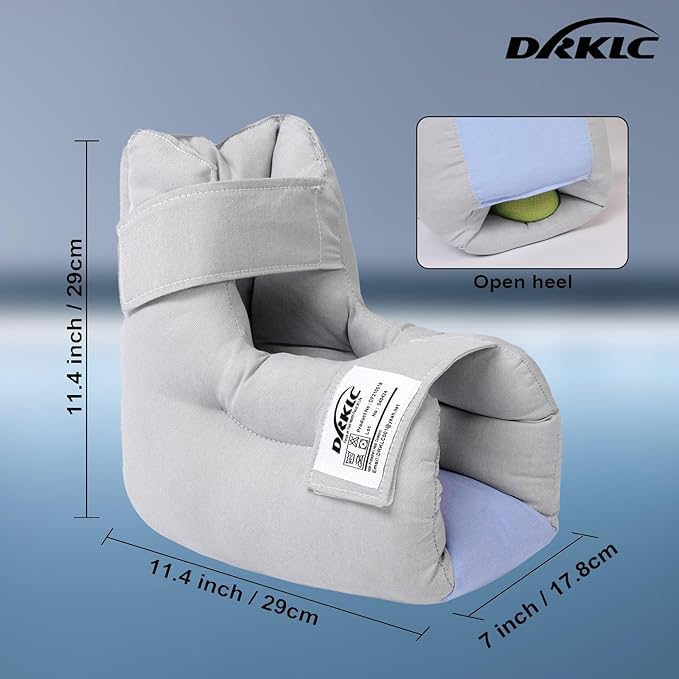 Heel Protector Cushion to Relieve Pressure from Sores and Ulcers, Adjustable Foot Pillow for Bedridden Patients Supplies, Ankle Pillow for Heel Pain