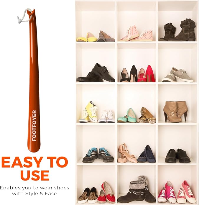 Long shoehorn that is comfortable to wear and has a handle is ideal for both men and women