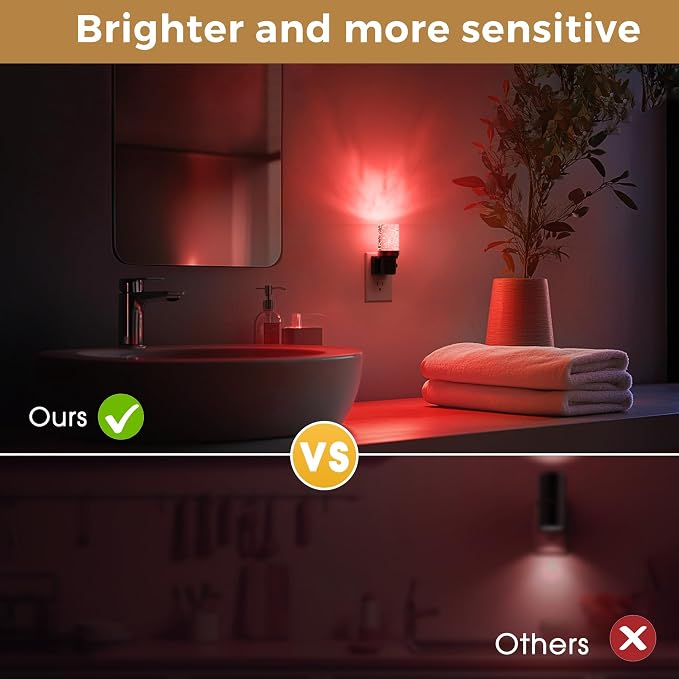 L LOHAS LED Night Light, 2 Pack Dimmable Night Lights Plug into Wall | Color Changing Nightlight RGB with Auto Light Sensor for Halloween, Christmas, Holiday, Hallway Bedroom Kids Room
