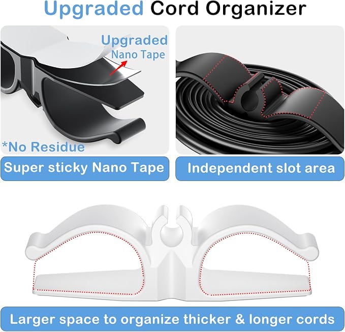 Lancord Cord Organizer for Appliances, 8 Pack Upgraded Kitchen Appliance Cord Organizer Stick On Appliance Wire Organizer Wire Wrapper for Kitchen Appliances Mixers, Coffee Maker, Pressure Cooker