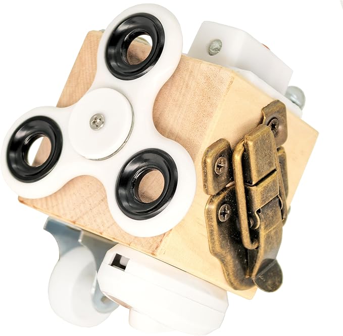 Busy Boxes for Dementia Patients, Fidget Boards for Adults with Dementia, Busy Cube Sensory Toys for Elderly, Alzheimers Activities & Therapeutic Gifts Crafts Gadgets for Seniors with Stroke (Medium)