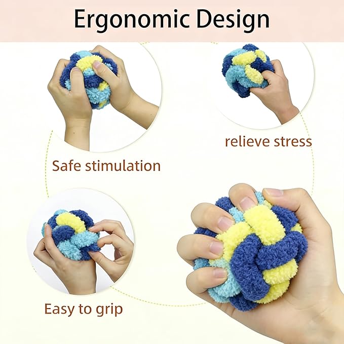 Fidget Ball for Alzheimer Dementia Patients Relief and Anxiety Relief Sensory for Autism Special Needs and Elderly Stretch and Squeeze Skin Pickers ADHD OCD (Blue)
