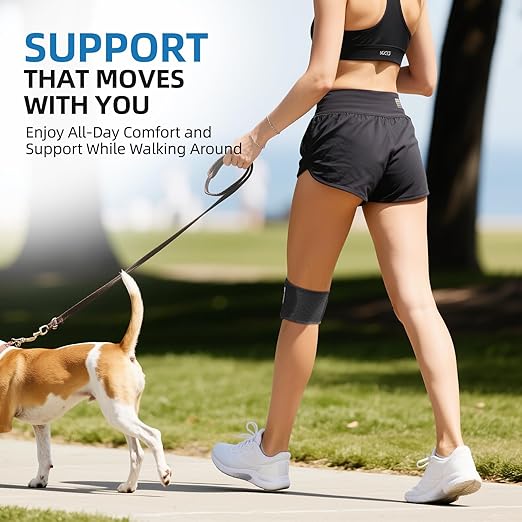 CAMBIVO Patella Tendon Support Knee Brace for Women & Men, Adjustable Knee Strap with Gel Pad & Side Stabilizers, Breathable Lightweight Knee Support for Running, Training & Daily Use (Black, L/XL)