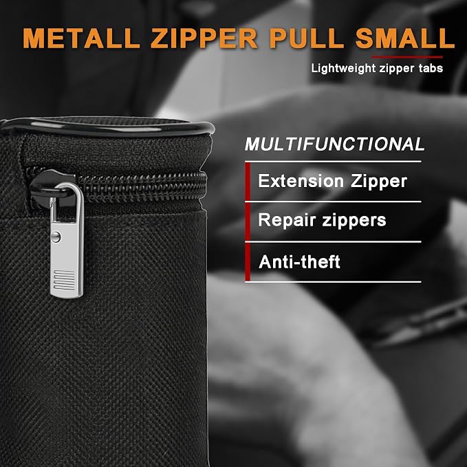 8 Pack Metal Zipper Pulls Replacement Slider, Detachable Zipper Pull Slider Accessories for Suitcase Luggage Backpack Repair(Silver)