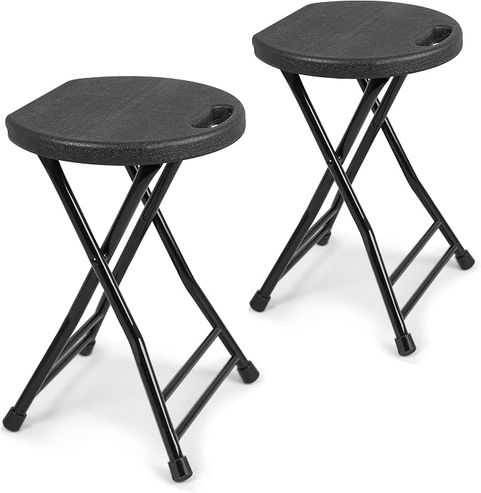 Folding Stool with Handle, Folding Chair,Folding Bar Stool with Non-Slip Feet,Indoor and Outdoor Foldable Stool for Adults(13"×11.5"×18")