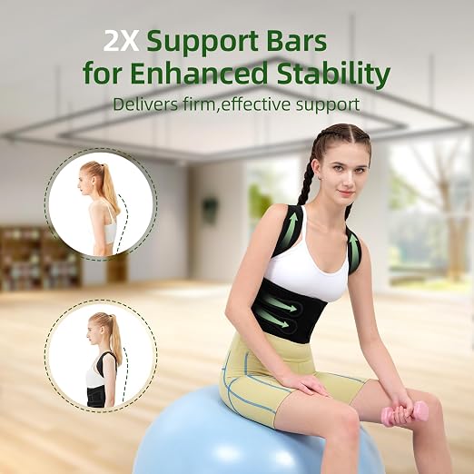 Posture Corrector for Women and Men, Back Straightener Posture Brace for Pain Relief, Back Belt Support with Adjustable Shoulder Straps and Height for Scoliosis Hunchback