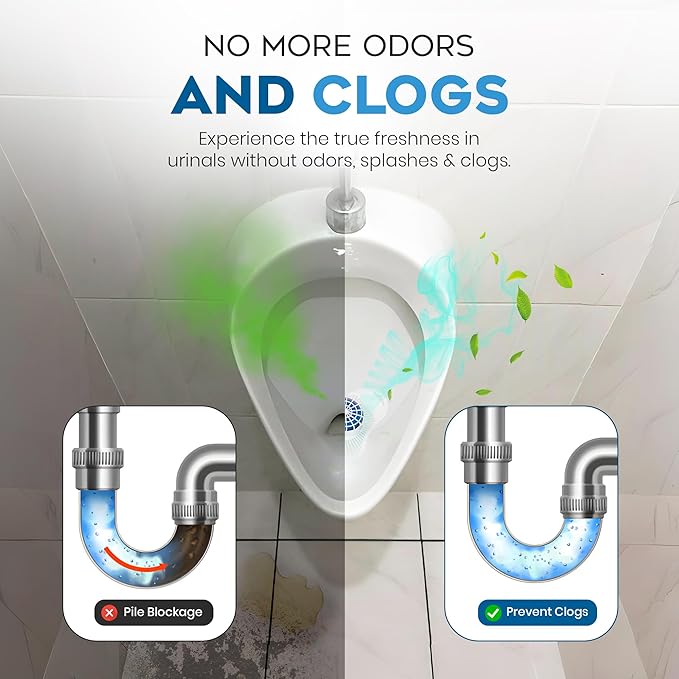 Urinal Cakes for Men Bathroom,12 Pack Urinal Screen Deodorizers, Up to 3000 Flushes, Ocean Breeze Scent, Splash-Free Design, Fits All Urinals, Urinal Deodorizer