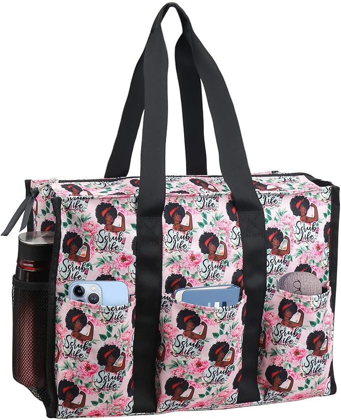 ABAMERICA Nurse Bags for Work Nursing Bag Multiple Pockets Waterproof Organizing Zip Top Clinical Bag for Nursing Students
