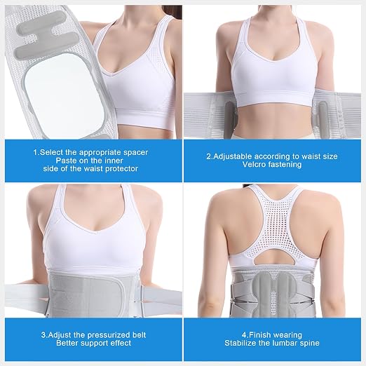 Back Support Brace for Women Lower Back Pain Relief Adjustable Lumbar Support Belt Breathable Mesh for Herniated Disc,Sciatica,Scoliosis with Removable 3D Pad Home Work Sports