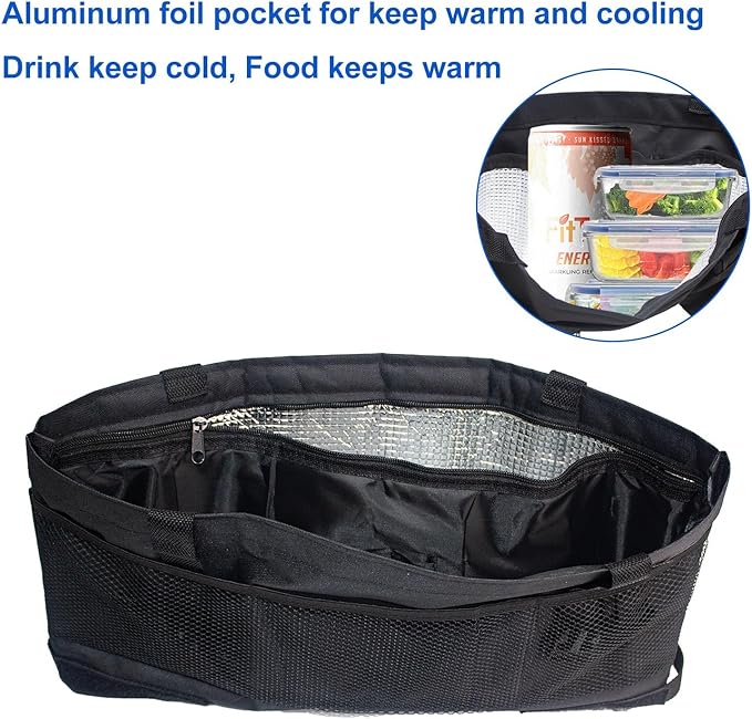 Upgrade Walker Bag with Soft Cooler & Cup Holder,Walker Accessories Walker Bags For Folding Walker,WalkerBaskets,Cup Holder For Walker,Rollator Bag With Cup Holder, Basket For Walker (Black)