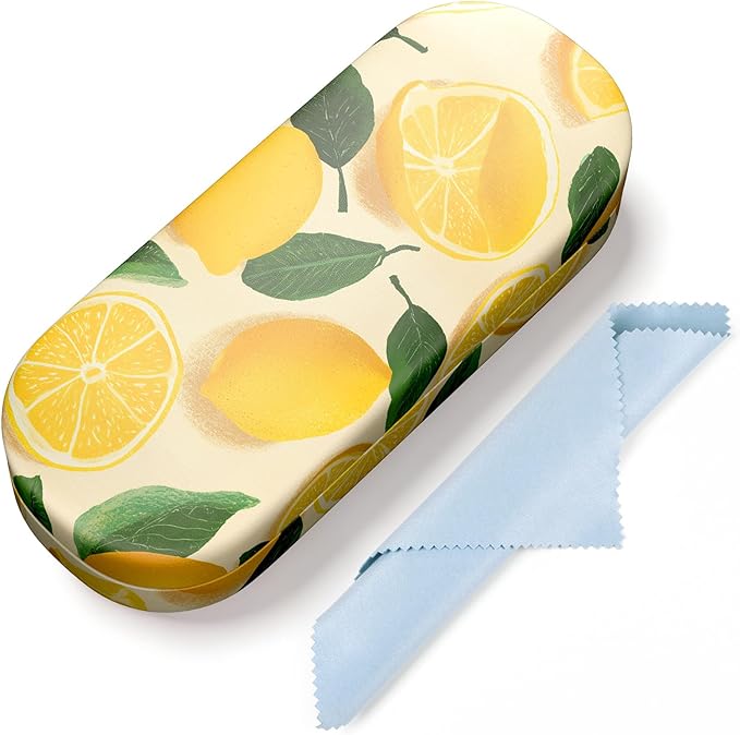 Hard Shell Leather Sunglasses Case,Classic Fashionable Cute Large Glasses Case for Women Men,Sunglass Eyeglasses