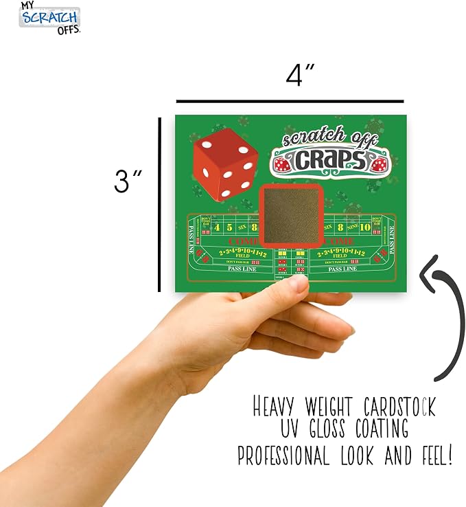 My Scratch Offs Casino Night Scratch Off Games 26 Pack, Craps | Scratch Off Game Cards are ideal for casino party favors, supplies, fundraising, events, businesses, holidays and gatherings